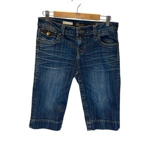 Kut from the kloth natalie bermuda shorts size 6 blue dark wash mid rise denim.